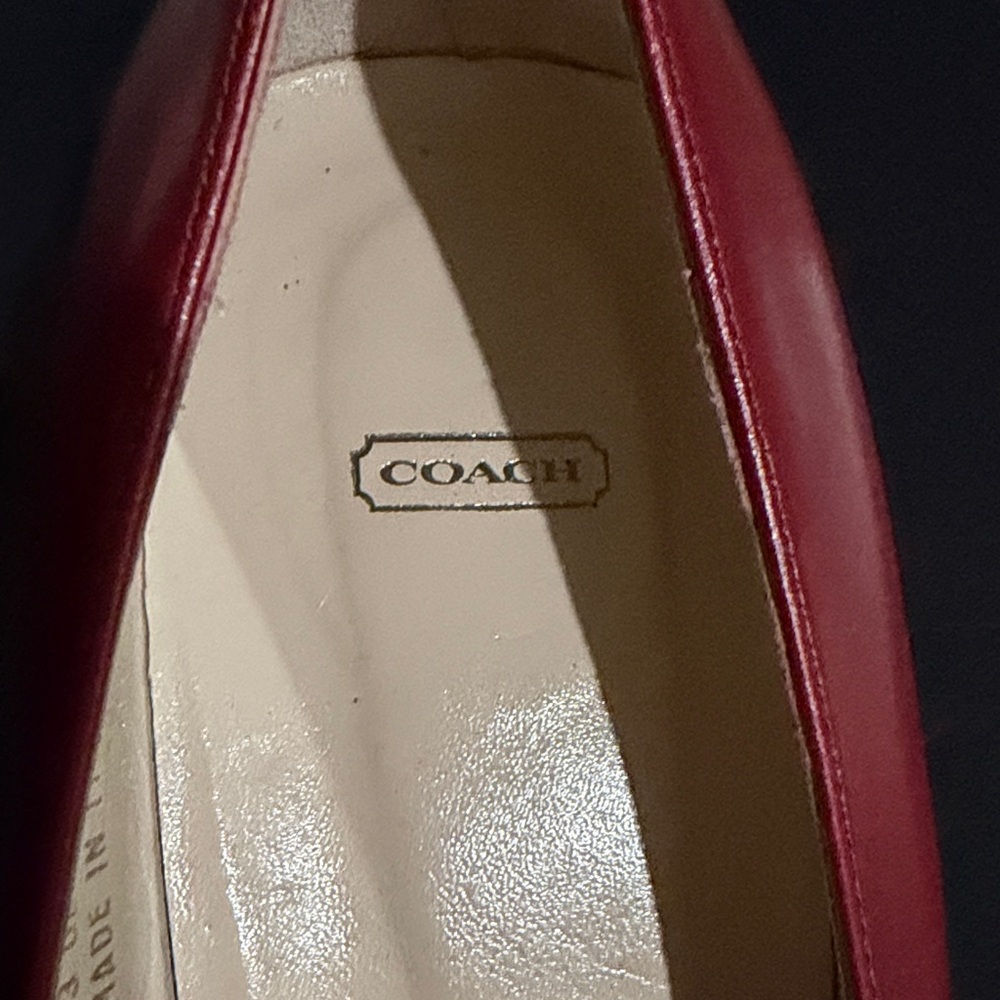 Pumps, Coach Red Leather 8.5 NARROW - Picture 2 of 8
